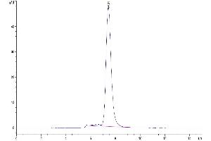 Size-exclusion chromatography-High Pressure Liquid Chromatography (SEC-HPLC) image for Poliovirus Receptor (PVR) (AA 21-343) protein (mFc Tag) (ABIN7274075)