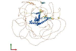 AlphaFold protein structure predicition of Mouse Recombinant Secisbp2l Protein, UniprotID Q6A098