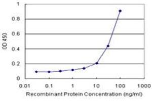 Sandwich ELISA detection sensitivity ranging from 3 ng/mL to 100 ng/mL.