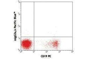 Flow Cytometry (FACS) image for Mouse anti-Human Ig (Light Chain) antibody (Pacific Blue) (ABIN2667175) (Maus anti-Human Ig (Light Chain) Antikörper (Pacific Blue))