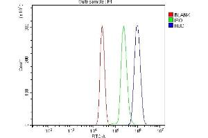 Flow Cytometry analysis of U937 cells using anti-HBD antibody (ABIN7599001). (HBd Antikörper  (AA 1-147))