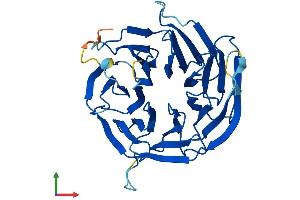 AlphaFold protein structure predicition of Mouse Recombinant Mlst8 Protein, UniprotID Q9DCJ1 (GBL Protein (AA 1-326) (His tag))