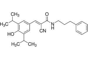 Chemical structure of SU1498 , a VEGFR kinase inhibitor.