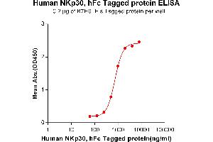 ELISA image for Natural Cytotoxicity Triggering Receptor 3 (NCR3) (AA 19-135) protein (Fc Tag) (ABIN6961135)