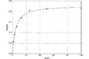 A typical standard curve (Fibrinogen beta Chain ELISA Kit)