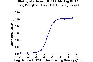 ELISA image for Interleukin 17A (IL17A) (AA 24-155) protein (His-Avi Tag,Biotin) (ABIN7274994)