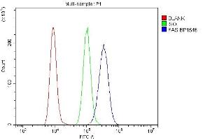 Flow Cytometry analysis of RAW264. (FAS Antikörper  (AA 46-279))