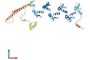 AlphaFold protein structure predicition of Human Recombinant ZNF492 Protein, UniprotID Q9P255
