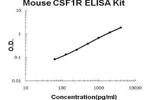 Mouse CSF1R/M-CSFR PicoKine ELISA Kit standard curve