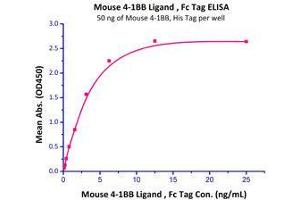 Immobilized Mouse 4-1BB, His Tag (Cat# 41B-M52H7) at 0. (TNFSF9 Protein (AA 104-309) (Fc Tag))