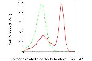 Flow cytometric analysis of Estrogen related receptor beta expression in Jurkat cells using Estrogen related receptor beta antibody (ABIN7798496), 1:2,000). (ESRRB Antikörper)