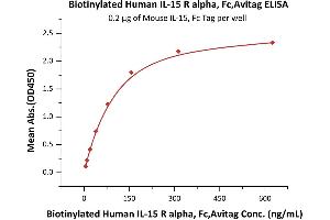 ELISA image for Interleukin 15 Receptor, alpha (IL15RA) (AA 31-205) (Active) protein (Fc Tag,AVI tag,Biotin) (ABIN6731258)