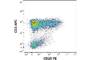 Expression profiling on peripheral blood subsets using Anti-human CD25 PE antibody (clone MEM-181). (CD25 Antikörper  (PE))