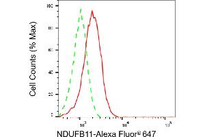 Flow cytometric analysis of NDUFB11 expression in HepG2 cells using NDUFB11 antibody (ABIN7799549), 1:2,000). (NDUFB11 Antikörper)