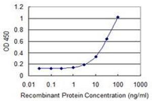 Detection limit for recombinant GST tagged RNF150 is 1 ng/ml as a capture antibody.
