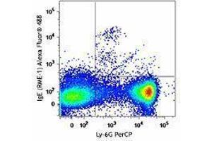 Flow Cytometry (FACS) image for Rat anti-Mouse IgE antibody (Alexa Fluor 488) (ABIN2667217) (Ratte anti-Maus IgE Antikörper (Alexa Fluor 488))