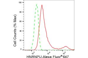 Flow cytometric analysis of HNRNPU expression in HepG2 cells using HNRNPU antibody (ABIN7798902), 1:2,000). (Rekombinanter HNRNPU Antikörper)