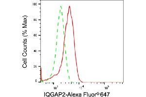 Flow cytometric analysis of IQGAP2 expression in HeLa cells using IQGAP2 antibody (ABIN7799123), 1:2,000). (Rekombinanter IQGAP2 Antikörper)