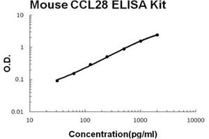 Mouse CCL28 PicoKine ELISA Kit standard curve