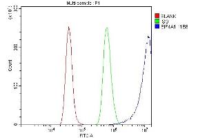 Flow Cytometry analysis of RH35 cells using anti- EIF4A1 antibody (ABIN7603143).