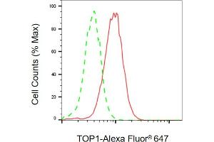 Flow cytometric analysis of TOP1 expression in PC-3 cells using TOP1 antibody (ABIN7800572), 1:2,000). (Topoisomerase I Antikörper)
