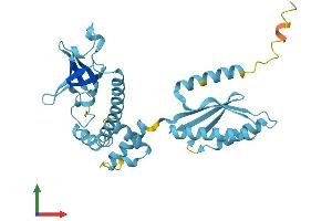 AlphaFold protein structure predicition of Mouse Recombinant Eif2s1 Protein, UniprotID Q6ZWX6