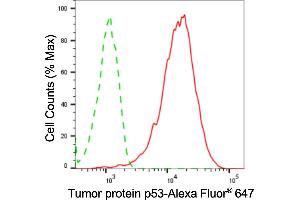 Flow cytometric analysis of tumor protein p53 expression in HAP-1 cells using tumor protein p53 antibody (ABIN7800688), 1:2,000). (Rekombinanter p53 Antikörper)