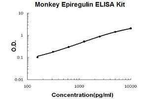 Monkey Primate Epiregulin PicoKine ELISA Kit standard curve