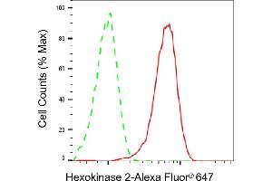 Flow cytometric analysis of Hexokinase 2 expression in HepG2 cells using Hexokinase 2 antibody (ABIN7798907), 1:2,000).
