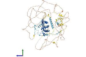 AlphaFold protein structure predicition of Human Recombinant PPP1R10 Protein, UniprotID Q96QC0