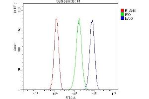 Flow Cytometry analysis of 293T cells using anti-Daxx antibody (ABIN3043822). (DAXX Antikörper  (AA 56-345))