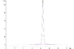Size-exclusion chromatography-High Pressure Liquid Chromatography (SEC-HPLC) image for Myeloproliferative Leukemia Virus Oncogene (MPL) (AA 26-491) protein (His tag) (ABIN7275276)
