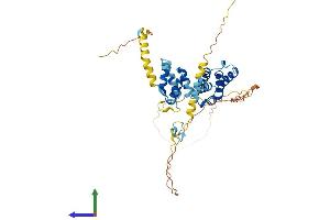 AlphaFold protein structure predicition of Human Recombinant ZCCHC18 Protein, UniprotID P0CG32