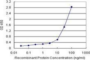 Sandwich ELISA detection sensitivity ranging from 10 ng/mL to 100 ng/mL. (BCAP29 (Human) Matched Antibody Pair)