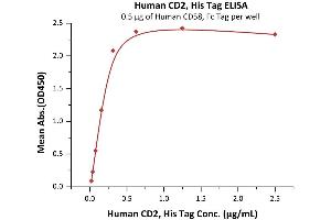 ELISA image for CD2 (CD2) (AA 25-209) (Active) protein (His tag) (ABIN2180720)