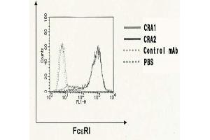 Flow Cytometry (FACS) image for anti-Fc Fragment of IgE Receptor Ia (FCER1A) (AA 1-84), (Extracellular Domain) antibody (ABIN2451980) (Fc epsilon RI/FCER1A Antikörper  (Extracellular Domain))