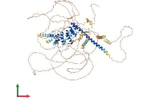 AlphaFold protein structure predicition of Mouse Recombinant Sncaip Protein, UniprotID Q99ME3