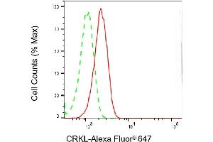 Flow cytometric analysis of CRKL expression in HT- cells using CRKL antibody (ABIN7800792), 1:2,000). (Rekombinanter CrkL Antikörper)