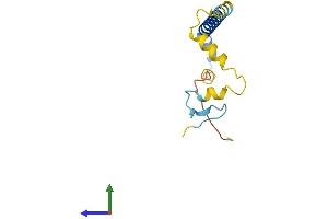 AlphaFold protein structure predicition of Human Recombinant PAIP2 Protein, UniprotID Q9BPZ3