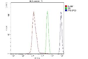 Flow Cytometry analysis of SiHa cells using anti-CRM1 antibody (ABIN4886771).