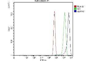 Flow Cytometry analysis of U87 cells using anti-MS2/ADAM8 antibody (ABIN7601664).