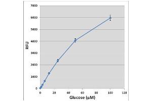 Glucose standard curve. (Glucose Assay Kit (Fluorometric))