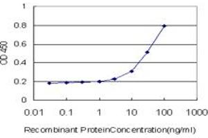 Detection limit for recombinant GST tagged TRIM52 is approximately 1ng/ml as a capture antibody. (TRIM52 Antikörper  (AA 201-297))