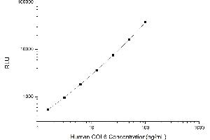 Typical standard curve (COL6 CLIA Kit)