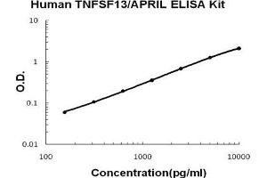 Human TNFSF13/APRIL PicoKine ELISA Kit standard curve