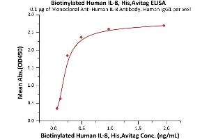 ELISA image for Interleukin 8 (IL8) (AA 28-99) (Active) protein (His tag,AVI tag,Biotin) (ABIN7013172)