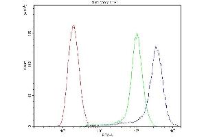 Flow Cytometry analysis of SiHa cells using anti-ATG14L antibody (ABIN3043721). (ATG14 Antikörper  (N-Term))