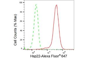Flow cytometric analysis of Hsp22 expression in HepG2 cells using Hsp22 antibody (ABIN7798842), 1:2,000). (Rekombinanter HSPB8 Antikörper)