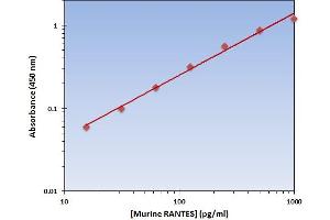 This is an example of what a typical standard curve will look like. (CCL5 ELISA Kit)