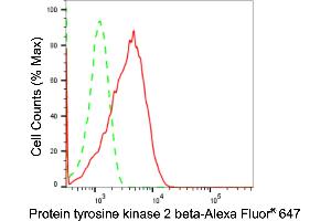 Flow cytometric analysis of Protein tyrosine kinase 2 beta expression in H9c2 cells using Protein tyrosine kinase 2 beta antibody (ABIN7800063), 1:2,000). (Rekombinanter PTK2B Antikörper)